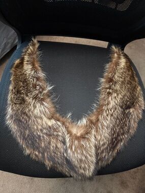 Real Fur Collar/Hood Trim  in Brown - Women's Accessory